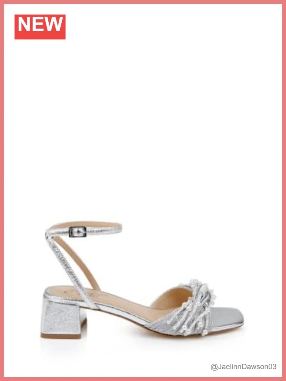 Glitter Block Heel Ankle Strap Sandals Women's Formal